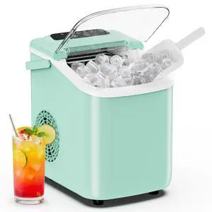 Ice Makers Countertop Ice Machine with Portable Handle Compact Size | 9 Bullet Cubes in 8 Mins, 26lbs in 24 Hours, Self-Cleaning, with Basket and Scoop, for Home, Kitchen, RV, Camping Ice Makers Countertop Ice Machine with Portable Handle Compact Size | 9 Bullet Cubes in 8 Mins, 26lbs in 24 Hours, Self-Cleaning, with Basket and Scoop, for Home, Kitchen, RV, Camping