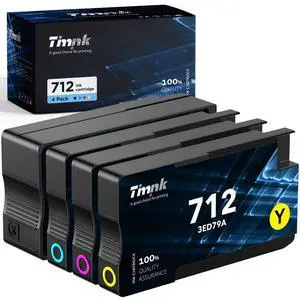 712XL 712 Ink Cartridge Replacement for HP 712 Ink Cartridges 4 Pack | Work with HP DesignJet T210 T650 T630 T230 Studio Plotter Printer, Easy Install CMYK Set, 80-ml Black + 29-ml Color 712XL 712 Ink Cartridge Replacement for HP 712 Ink Cartridges 4 Pack | Work with HP DesignJet T210 T650 T630 T230 Studio Plotter Printer, Easy Install CMYK Set, 80-ml Black + 29-ml Color