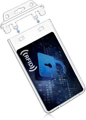 50 Pack Permanent Locking Hard Plastic ID Badge Holder-Vertical Clear ID Badge Holder Heavy Duty Card Protector Pouch for Passes Access Office Student IDs Proximity RFID One or Two I'd Cards 50 Pack Permanent Locking Hard Plastic ID Badge Holder-Vertical Clear ID Badge Holder Heavy Duty Card Protector Pouch for Passes Access Office Student IDs Proximity RFID One or Two I'd Cards