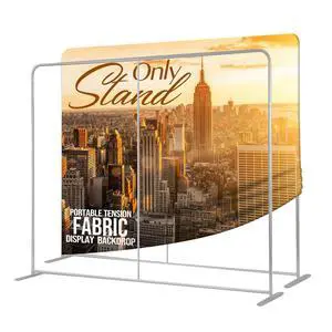 7.5x10 FT Tension Fabric Display Backdrop for Trade Show Booth, Stand Holder Backdrop Portable Aluminum Double-sided for Exhibition, Weddings, Events, - Stand Only 7.5x10 FT Tension Fabric Display Backdrop for Trade Show Booth, Stand Holder Backdrop Portable Aluminum Double-sided for Exhibition, Weddings, Events, - Stand Only
