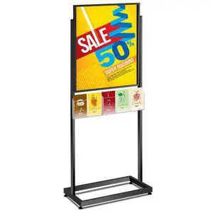 22" x 28" Metal Poster Sign Holder Floor Stand with 5 Pocket Acrylic Brochure Holder 4x9 Floor Standing Double Side Slide in Heavy Duty 63" H Non Slip for Display Outdoor Indoor Store (Black) 22" x 28" Metal Poster Sign Holder Floor Stand with 5 Pocket Acrylic Brochure Holder 4x9 Floor Standing Double Side Slide in Heavy Duty 63" H Non Slip for Display Outdoor Indoor Store (Black)