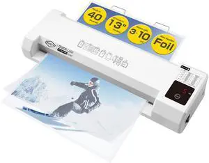 310 Mil Thermal Laminator & Foil Applicator 13-Inch, 2-Large-Roller, 40s Warm-Up, 50s/Page, LED Touch Panel, Jam Release, Auto Shut-Off, 10 Sheets Included for Office, School & Home Use 310 Mil Thermal Laminator & Foil Applicator 13-Inch, 2-Large-Roller, 40s Warm-Up, 50s/Page, LED Touch Panel, Jam Release, Auto Shut-Off, 10 Sheets Included for Office, School & Home Use
