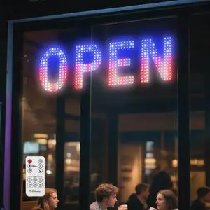 LED Open Sign for Business, 30"L x 10"W Light Up Open Sign, Brightness Adjustable, Remote Control Open Sign for Window Store Salon Cafe Bar Shops (USA Flag Design) LED Open Sign for Business, 30"L x 10"W Light Up Open Sign, Brightness Adjustable, Remote Control Open Sign for Window Store Salon Cafe Bar Shops (USA Flag Design)