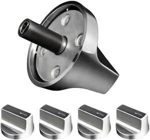 5Pcs Whirlpool Stove Knobs Replacement W11687171, W11513755 |, Reinforced D-Shape, Heat-resistant blend: 110140°C, Mirror brushed nickel finish 5Pcs Whirlpool Stove Knobs Replacement W11687171, W11513755 |, Reinforced D-Shape, Heat-resistant blend: 110140°C, Mirror brushed nickel finish