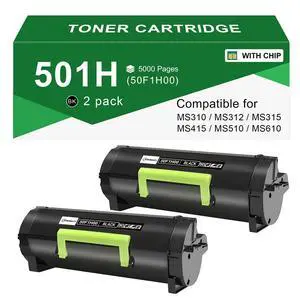 50F1H00 501H Toner Cartridge High Yield MS415dn MS510dn MS310 | Replacement for Lexmark 501H 50F1000 Toner Work for MS310dn MS312 MS410dn MS312dn MS315dn MS415dn MS510dn MS610dn Printer 50F1H00 501H Toner Cartridge High Yield MS415dn MS510dn MS310 | Replacement for Lexmark 501H 50F1000 Toner Work for MS310dn MS312 MS410dn MS312dn MS315dn MS415dn MS510dn MS610dn Printer