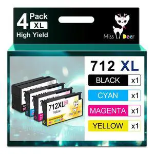 712XL Ink Cartridges Combo Pack for HP 712 712XL | Work for DesignJet T650 T250 T230 T630 T210 Studio Plotter Printer,4 Pack(BK/C/M/Y) 712XL Ink Cartridges Combo Pack for HP 712 712XL | Work for DesignJet T650 T250 T230 T630 T210 Studio Plotter Printer,4 Pack(BK/C/M/Y)