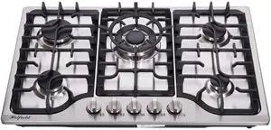 30 Inch Gas Cooktop Stainless Steel 5 Burners Stovetop Dual Fuel Gas Hob NG/LPG Convertible Gas Cooktop HF57042 Stainless Steel 30 Inch Gas Cooktop Stainless Steel 5 Burners Stovetop Dual Fuel Gas Hob NG/LPG Convertible Gas Cooktop HF57042 Stainless Steel