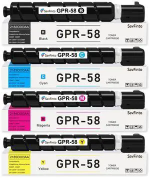 GPR-58 GPR58 Toner Cartridge Replacement for Canon ImageRunner Advance C356iF C256iF C356 C256 DX C257 C257iF C357 C357iF DX-C359IF DX-C259IF Printer (BCMY, 4-Pack) GPR-58 GPR58 Toner Cartridge Replacement for Canon ImageRunner Advance C356iF C256iF C356 C256 DX C257 C257iF C357 C357iF DX-C359IF DX-C259IF Printer (BCMY, 4-Pack)