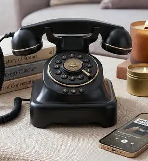 Bluetooth Landline Phone Retro Rotary Phone Supports Voice Assistant Smart Dialogue, Music Playback, Hands-Free Calling, USB Charging (Black) Bluetooth Landline Phone Retro Rotary Phone Supports Voice Assistant Smart Dialogue, Music Playback, Hands-Free Calling, USB Charging (Black)