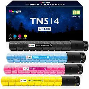 TN-514 Toner Cartridge Replacement for Konica Minolta TN514 Toner | TN 514 Toner TN514K TN514C TN514M TN514Y for Bizhub C458 C558 C658 Printer Ink (4-Pack, Black, Cyan, Magenta, Yellow) TN-514 Toner Cartridge Replacement for Konica Minolta TN514 Toner | TN 514 Toner TN514K TN514C TN514M TN514Y for Bizhub C458 C558 C658 Printer Ink (4-Pack, Black, Cyan, Magenta, Yellow)
