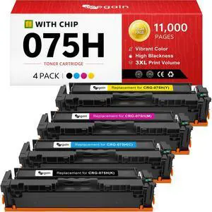 075H Toner Cartridge High Yield with Chip Replacement for Canon 075 XL 075H Toner for Color imageCLASS MF662Cdw MF663Cdw MF665Cdw LBP646Cdw LBP647Cdw LBP640 MF660 Printer (4 Pack) 075H Toner Cartridge High Yield with Chip Replacement for Canon 075 XL 075H Toner for Color imageCLASS MF662Cdw MF663Cdw MF665Cdw LBP646Cdw LBP647Cdw LBP640 MF660 Printer (4 Pack)
