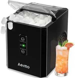 Ice Makers Countertop, 9 Ice Cubes Release in 6 Mins, 26Lbs/24H, 2 Sizes of Bullet Ice Machine,Self-Cleaning Portable Ice Maker with Ice Scoop and Basket for Home Kitchen Office Bar RV, Black Ice Makers Countertop, 9 Ice Cubes Release in 6 Mins, 26Lbs/24H, 2 Sizes of Bullet Ice Machine,Self-Cleaning Portable Ice Maker with Ice Scoop and Basket for Home Kitchen Office Bar RV, Black