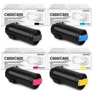 Versalink C600 C605 Toner Cartridge High Yield Replacement for Xerox | Versalink C600 C600DT C600DX C600DXF C600DXP C600N C605 C605X C605XLM Printers -106R03896 106R03897 106R03898 106R03899 Versalink C600 C605 Toner Cartridge High Yield Replacement for Xerox | Versalink C600 C600DT C600DX C600DXF C600DXP C600N C605 C605X C605XLM Printers -106R03896 106R03897 106R03898 106R03899