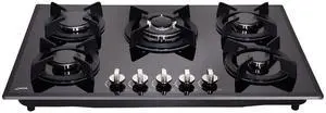 30-inch 5-Burner Built-in Gas Cooktop with Tempered Glass & Cast Iron Grates - LW5G01 (LPG/NG Convertible, Black) 30-inch 5-Burner Built-in Gas Cooktop with Tempered Glass & Cast Iron Grates - LW5G01 (LPG/NG Convertible, Black)