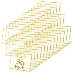 36 Pack Acrylic Sign Holder Gold Frame Table Numbers Slanted Back Menu Display Stand Clear Flyer Document Photo Display Holders Plastic Table Signs for Wedding Office(Horizontal Style,4 x 6 Inch) 36 Pack Acrylic Sign Holder Gold Frame Table Numbers Slanted Back Menu Display Stand Clear Flyer Document Photo Display Holders Plastic Table Signs for Wedding Office(Horizontal Style,4 x 6 Inch)