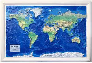 3D World Raised Relief Map | Topographic Wall Map, Feel the Terrain | 36" x 24" | Vacuum-Formed Rigid Vinyl | World Ranger 3D World Raised Relief Map | Topographic Wall Map, Feel the Terrain | 36" x 24" | Vacuum-Formed Rigid Vinyl | World Ranger