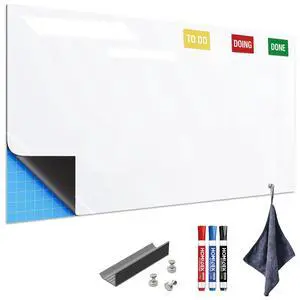 Adhesive Backing Magnetic Whiteboard Contact Paper - 48" x 72" Peel and Stick Dry Erase Board Sticker - Magnetic Wall Decal Wallpaper for Any Smooth Surface, Office, Home, Classroom, Playroom Adhesive Backing Magnetic Whiteboard Contact Paper - 48" x 72" Peel and Stick Dry Erase Board Sticker - Magnetic Wall Decal Wallpaper for Any Smooth Surface, Office, Home, Classroom, Playroom