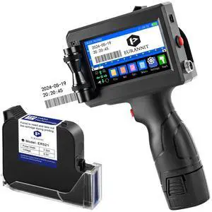 Handheld Inkjet Printer 1 in, E15-1 Portable Handheld Printers with ER521 Black Ink Cartridge, Handheld Inkjet Printer Gun for Text QR Barcode Batch Number Logo Date Label Printer Handheld Inkjet Printer 1 in, E15-1 Portable Handheld Printers with ER521 Black Ink Cartridge, Handheld Inkjet Printer Gun for Text QR Barcode Batch Number Logo Date Label Printer