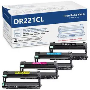 DR221 DR221CL Drum Unit Set 4 Pack Replacement for Brother DR-221CL DR-221CL-BK Drum Unit for HL-3140CW HL-3170CDW HL-3180CDW MFC-9330CDW MFC-9130CW Printer (Only Drum, Not Include Toner) DR221 DR221CL Drum Unit Set 4 Pack Replacement for Brother DR-221CL DR-221CL-BK Drum Unit for HL-3140CW HL-3170CDW HL-3180CDW MFC-9330CDW MFC-9130CW Printer (Only Drum, Not Include Toner)