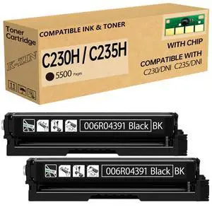 C230 C235 Black High Yield Toner Cartridge with Chip 5500 Pages | Compatible with Xerox C230 C235 C230DNI C235DNI Color Printer Toner for 006R04391 006R04383 Toner Cartridge (2-Pack) C230 C235 Black High Yield Toner Cartridge with Chip 5500 Pages | Compatible with Xerox C230 C235 C230DNI C235DNI Color Printer Toner for 006R04391 006R04383 Toner Cartridge (2-Pack)