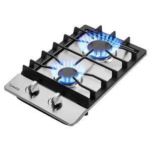 12 Inch Gas Cooktop, 2 Burners Stovetop Built-in Stainless Steel Stove Top Natural Gas/Propane Convertible Cooker for Outdoor, Apartments, RVs 12 Inch Gas Cooktop, 2 Burners Stovetop Built-in Stainless Steel Stove Top Natural Gas/Propane Convertible Cooker for Outdoor, Apartments, RVs