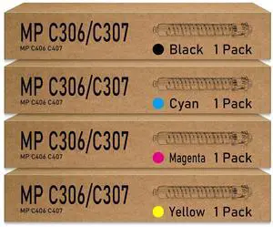 Remanufactured MP C306 C307 C406 C407 Toner Cartridge Replacement for Ricoh 842091 842092 842093 842094 for MP C306 MP C307 MP C406 MP C407 Printer (4 Pack, BK/C/Y/M) Remanufactured MP C306 C307 C406 C407 Toner Cartridge Replacement for Ricoh 842091 842092 842093 842094 for MP C306 MP C307 MP C406 MP C407 Printer (4 Pack, BK/C/Y/M)