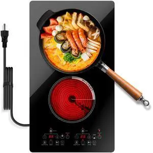 Counter Top Burner & Drop in Electric Stove Top, Plug in Electric Burners for Cooking, Electric Cooktop 2 Burner 110V, 2 Burner Ceramic Glass Hot Plate 2000W, 12 Inch Counter Top Burner & Drop in Electric Stove Top, Plug in Electric Burners for Cooking, Electric Cooktop 2 Burner 110V, 2 Burner Ceramic Glass Hot Plate 2000W, 12 Inch