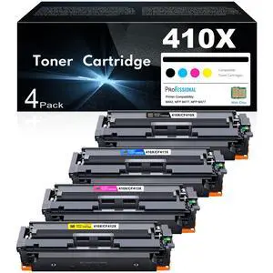 410X Toner Cartridges 4 Pack High Yield MFP M477fnw M477fdw M452dn M452nw | Replacement for HP 410X 410A to Use with Color Pro MFP M477fnw M477fdw M477fdn M452dn M452dw M452nw Printer (BK/C/Y/M) 410X Toner Cartridges 4 Pack High Yield MFP M477fnw M477fdw M452dn M452nw | Replacement for HP 410X 410A to Use with Color Pro MFP M477fnw M477fdw M477fdn M452dn M452dw M452nw Printer (BK/C/Y/M)