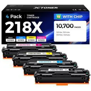 218X Toner Cartridge Set with chip 4-Pack High Yield Replacement for HP 218X W2180X W2181X W2182X W2183X 218A W2180A Compatible with HP Color LaserJet Pro MFP 3301cdw 3301fdw 3301sdw 3201dw Printer 218X Toner Cartridge Set with chip 4-Pack High Yield Replacement for HP 218X W2180X W2181X W2182X W2183X 218A W2180A Compatible with HP Color LaserJet Pro MFP 3301cdw 3301fdw 3301sdw 3201dw Printer