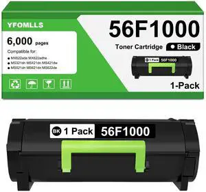 56F1000 MS421 MS321 Toner Cartridge Compatible for Lexmark 56F1000 56F1H00 Toner Cartridge for MX421 MX622 MS622 MS621 MS521 MS321 MS421 MX321 MX521 MX522Laser Printers(1 Pack,6,000 Pages) 56F1000 MS421 MS321 Toner Cartridge Compatible for Lexmark 56F1000 56F1H00 Toner Cartridge for MX421 MX622 MS622 MS621 MS521 MS321 MS421 MX321 MX521 MX522Laser Printers(1 Pack,6,000 Pages)