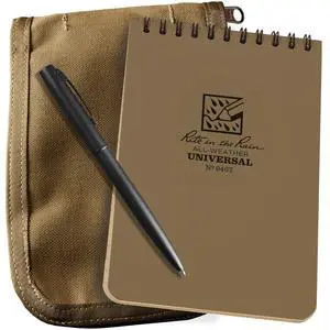 Weatherproof 4" x 6" Top Spiral Notebook Kit: Tan Cordura Fabric Cover, 4" x 6" Tan Notebook, and an Weatherproof Pen (No. 946T-KIT) Weatherproof 4" x 6" Top Spiral Notebook Kit: Tan Cordura Fabric Cover, 4" x 6" Tan Notebook, and an Weatherproof Pen (No. 946T-KIT)