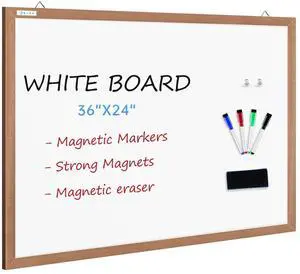 M Magnetic Whiteboard for Wall 36x24 Inches, Dry Erase White Board with Natural Wood Frame for Home, Office, School M Magnetic Whiteboard for Wall 36x24 Inches, Dry Erase White Board with Natural Wood Frame for Home, Office, School