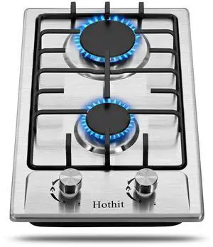 2 Burner Propane Gas Cooktop, 12" Inch LPG/NG Dual Fuel Built-in Gas Stove Top, Stainless Steel Electronic Ignition Gas Hob for Apartment, Outdoor, RVs 2 Burner Propane Gas Cooktop, 12" Inch LPG/NG Dual Fuel Built-in Gas Stove Top, Stainless Steel Electronic Ignition Gas Hob for Apartment, Outdoor, RVs