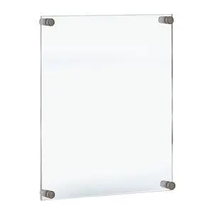 105530 Floating Acrylic Wall Frame with Silver Stand Off Caps: 22" x 28" Graphic Size. Overall Frame Size: 26" x 32", Silver 105530 Floating Acrylic Wall Frame with Silver Stand Off Caps: 22" x 28" Graphic Size. Overall Frame Size: 26" x 32", Silver