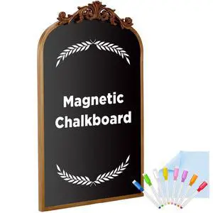 Arch Chalkboard 19 x 31 Inch Magnetic Gold Framed Vintage Chalkboard Wall Wedding Seating Chart Board with 8 Liquid Chalk Markers and Wipe Cloth for Home Kitchen Bar Arch Chalkboard 19 x 31 Inch Magnetic Gold Framed Vintage Chalkboard Wall Wedding Seating Chart Board with 8 Liquid Chalk Markers and Wipe Cloth for Home Kitchen Bar