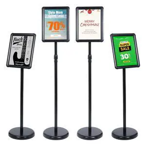 Adjustable Pedestal Floor Standing Sign Holder for 8.5*11 inch 360° Rotation Snap-Open Frame Display Outdoor Indoor Poster or Chalk Board Display for School Restaurant Business Mall Advertising 4PC Adjustable Pedestal Floor Standing Sign Holder for 8.5*11 inch 360° Rotation Snap-Open Frame Display Outdoor Indoor Poster or Chalk Board Display for School Restaurant Business Mall Advertising 4PC