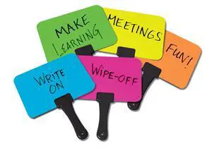 Briteboards: Premium Set of 10 Fluorescent Dry-Erase Response Boards | Versatile, Colorful Paddles for Icebreakers, Voting & More | Perfect for Classrooms & Meetings (6" x 7.75") Briteboards: Premium Set of 10 Fluorescent Dry-Erase Response Boards | Versatile, Colorful Paddles for Icebreakers, Voting & More | Perfect for Classrooms & Meetings (6" x 7.75")