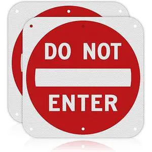 2 Pack Large 30x30 Do Not Enter Sign for Outdoor, Metal Reflective | R5-1, MUTCD Compliant, 80 Mil Aluminum, Rust-Free, Weatherproof 2 Pack Large 30x30 Do Not Enter Sign for Outdoor, Metal Reflective | R5-1, MUTCD Compliant, 80 Mil Aluminum, Rust-Free, Weatherproof