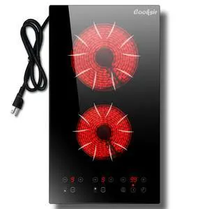 2 Burner Electric Cooktop 2000W Portable 110V Plug in | 12 Inch Electric Stove Top Two Bunrer Built-in & Countertop, Safety Lock, 180-Min Timer, Touch Control, 120V Plug in 2 Burner Electric Cooktop 2000W Portable 110V Plug in | 12 Inch Electric Stove Top Two Bunrer Built-in & Countertop, Safety Lock, 180-Min Timer, Touch Control, 120V Plug in