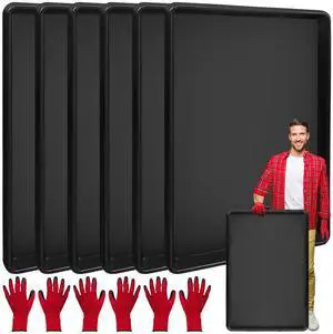 6 Pcs Extra Large Auto Oil Drip Pan with 3 Pairs of Gloves- 35.4 x 24 x1.6 Inches Oil Drip Tray for Under Car Plastic Oil Tray,Oil Catch Pan Replacement Tray, Keep Garage Floor Driveway Safe and Clean 6 Pcs Extra Large Auto Oil Drip Pan with 3 Pairs of Gloves- 35.4 x 24 x1.6 Inches Oil Drip Tray for Under Car Plastic Oil Tray,Oil Catch Pan Replacement Tray, Keep Garage Floor Driveway Safe and Clean
