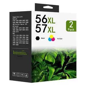 56XL 57XL Ink Cartridges Combo Pack (2-Pack, Black/Tri-Color) Replacement for HP 56 XL 57 XL Ink Cartridge Deskjet 5550 5650 5150 Photosmart 7350 7260 7450 7550 7760 PSC 2210 Printer 56XL 57XL Ink Cartridges Combo Pack (2-Pack, Black/Tri-Color) Replacement for HP 56 XL 57 XL Ink Cartridge Deskjet 5550 5650 5150 Photosmart 7350 7260 7450 7550 7760 PSC 2210 Printer