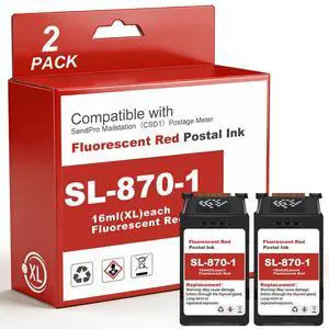 SL-870-1 Red Ink Cartridge High Capacity 2-Pack (16ML)XL Sl-870-1 Postage Ink Compatible for Pitney Bowes SendPro Mailstation Postage Machines (CSD1)Easy To Operate, Stable And Reliable Performance SL-870-1 Red Ink Cartridge High Capacity 2-Pack (16ML)XL Sl-870-1 Postage Ink Compatible for Pitney Bowes SendPro Mailstation Postage Machines (CSD1)Easy To Operate, Stable And Reliable Performance