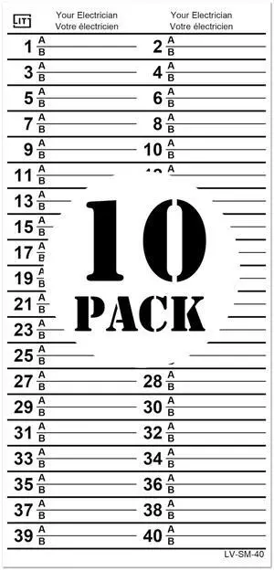 10 Pack 40 Circuits Vinyl Replacement for Siemens Electrical Circuit Breaker Panel Directory Labels Decal Sticker Load Centers DIRLBLK Waterproof 10 Pack 40 Circuits Vinyl Replacement for Siemens Electrical Circuit Breaker Panel Directory Labels Decal Sticker Load Centers DIRLBLK Waterproof