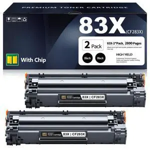 83X CF283X 83A Toner Cartridge Black High Yield MFP M125nw (2-Pack) | Replacement for HP 83X 83A Black Laserjet Toner Cartridge CF283A MFP M125nw M201dw M225dw M255dn M201n M127fw M127fn M125a 83X CF283X 83A Toner Cartridge Black High Yield MFP M125nw (2-Pack) | Replacement for HP 83X 83A Black Laserjet Toner Cartridge CF283A MFP M125nw M201dw M225dw M255dn M201n M127fw M127fn M125a