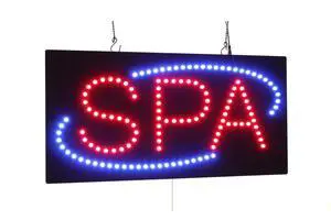 SPA Sign, 24"x12", 60x30cm, LED, Neon, Florescent, Signage, Signboard, Display, Billboard, Screen, Grand Opening, Gift SPA Sign, 24"x12", 60x30cm, LED, Neon, Florescent, Signage, Signboard, Display, Billboard, Screen, Grand Opening, Gift