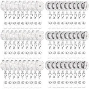 150 Pcs Clear Retractable Badge Reels Round ID Badge Holders Reels Clip with Alligator Swivel Clip for Nurses Volunteer School Office Supplies 150 Pcs Clear Retractable Badge Reels Round ID Badge Holders Reels Clip with Alligator Swivel Clip for Nurses Volunteer School Office Supplies
