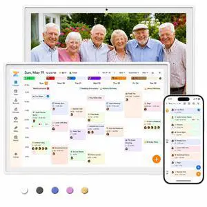 10.1" Digital Calendar with Speech recognition Interactive Touchscreen Electronic Family Planner for Schedule, Meals, Chores & Photo Display, Wall or Desk Mount (White) 10.1" Digital Calendar with Speech recognition Interactive Touchscreen Electronic Family Planner for Schedule, Meals, Chores & Photo Display, Wall or Desk Mount (White)