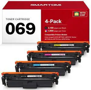 069 Toner Cartridges Set 4 Pack Replacements for Canon 069 MF751Cdw | Compatible for Canon Color imageClass MF750C LBP674C Series MF753Cdw MF751Cdw LBP674Cdw Printer With Chip 069 Toner Cartridges Set 4 Pack Replacements for Canon 069 MF751Cdw | Compatible for Canon Color imageClass MF750C LBP674C Series MF753Cdw MF751Cdw LBP674Cdw Printer With Chip