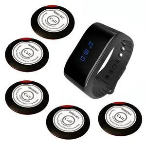 Wireless Waiter Calling System 1 Watch Receiver & 5 Call Buttons | Restaurant Paging System, Call Waiter, Waterproof Mobile Receiver, For Bank/Restaurant/Cafe/Hospital/Factory/Office Wireless Waiter Calling System 1 Watch Receiver & 5 Call Buttons | Restaurant Paging System, Call Waiter, Waterproof Mobile Receiver, For Bank/Restaurant/Cafe/Hospital/Factory/Office