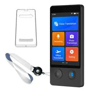 Translator Device W12S Support 144 Languages and Accents 98% High Accuracy Rapid Two Way Translation in 1s with Protective Case and Lanyard W12S Black Translator Device W12S Support 144 Languages and Accents 98% High Accuracy Rapid Two Way Translation in 1s with Protective Case and Lanyard W12S Black